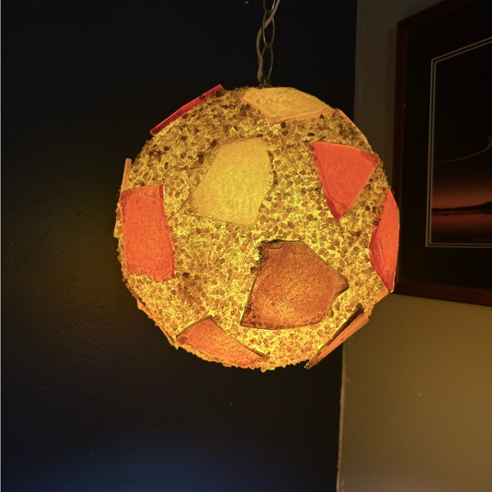 Vintage 1960's MCM Chunky Lucite Candy Swag Hanging Ball Lamp Mid Century Light - Picture 12 of 16